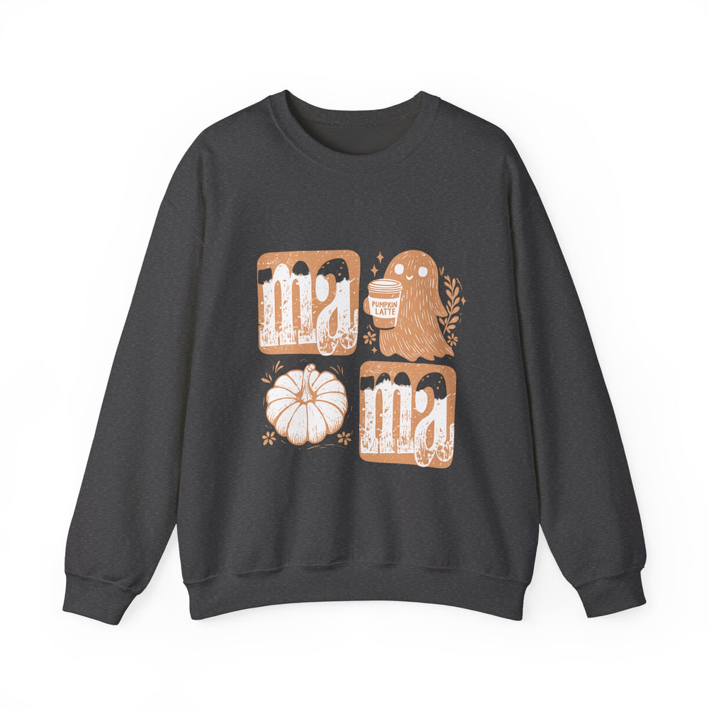 Cozy Mama Ghost Sweatshirt, Fall Apparel, Halloween Gift, Family Matching Outfit, Pumpkin Lover, Unisex Crewneck