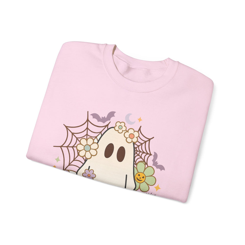 Ghostly Floral Sweatshirt - Cozy Unisex Crewneck for Fall, Halloween, and Everyday Style, Cute Sweatshirt, Gift for Spooky Lovers