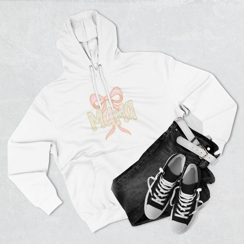 Mama Bow Three-Panel Fleece Hoodie, Mother’s Day Gift, Cozy Casual Wear, Family Love Hoodie, Birthday Gift for Mom, Cute Mom Apparel