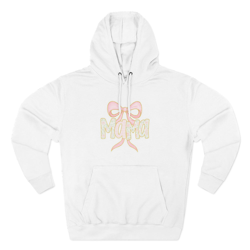 Mama Bow Three-Panel Fleece Hoodie, Mother’s Day Gift, Cozy Casual Wear, Family Love Hoodie, Birthday Gift for Mom, Cute Mom Apparel