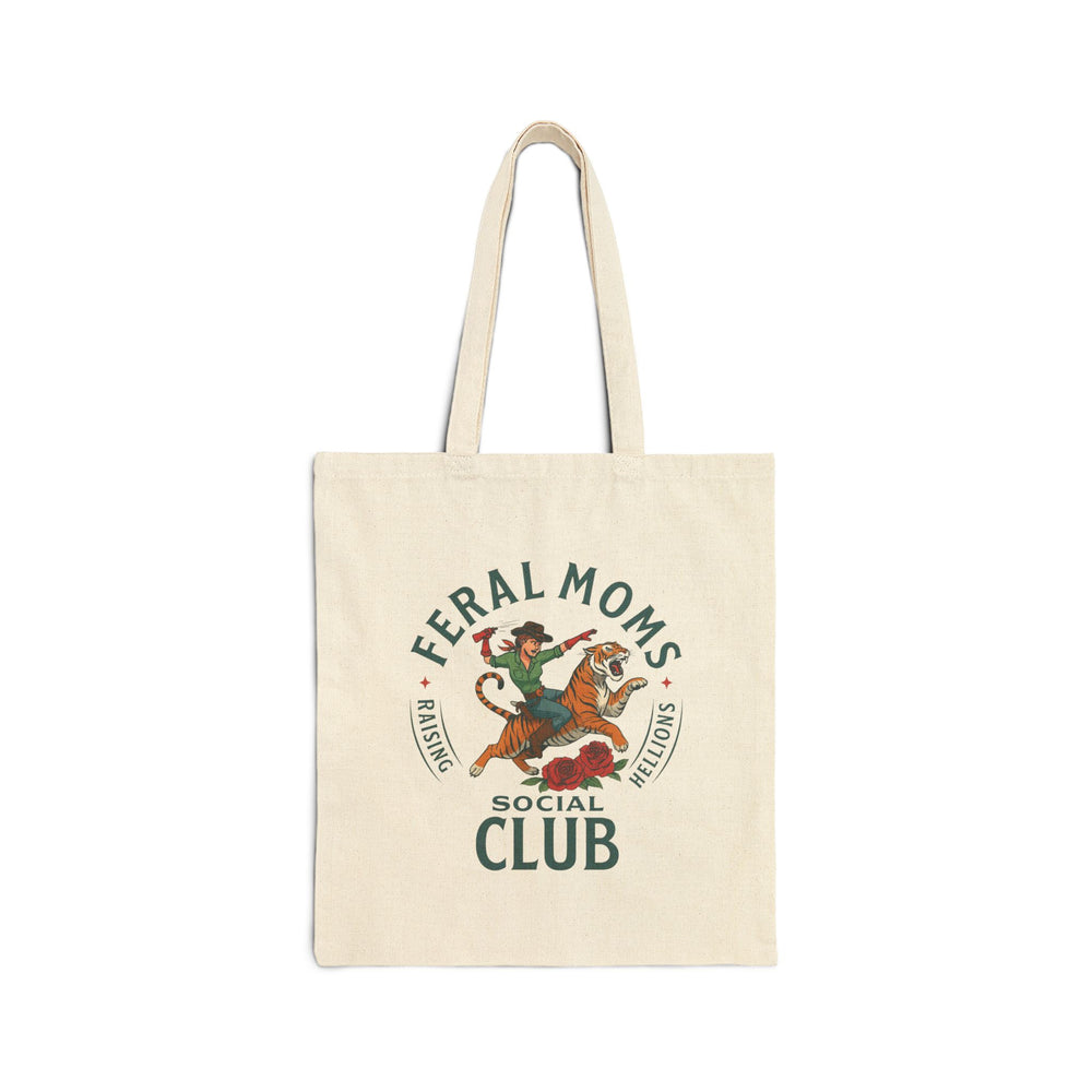 Feral Moms Tote Bag, Cotton Canvas Bag for Moms, Eco-Friendly Shopping Tote, Unique Gift for Mothers, Parenting Essential