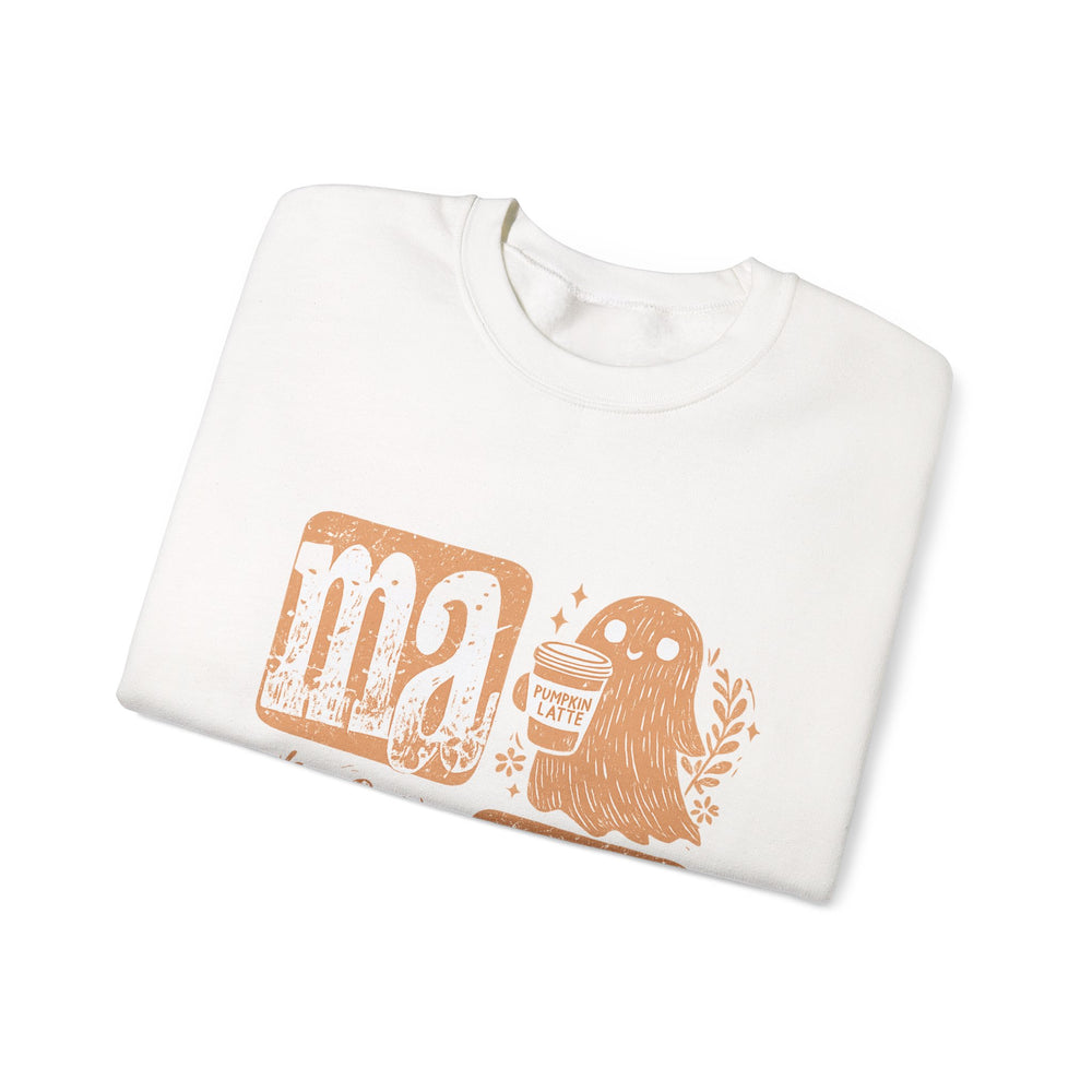 Cozy Mama Ghost Sweatshirt, Fall Apparel, Halloween Gift, Family Matching Outfit, Pumpkin Lover, Unisex Crewneck