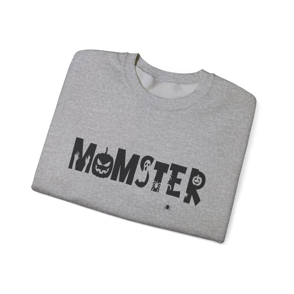 Halloween Momster Sweatshirt, Cozy Fall Apparel, Unisex Crewneck, Halloween Gift, Mom Life Style, Spooky Season Fashion