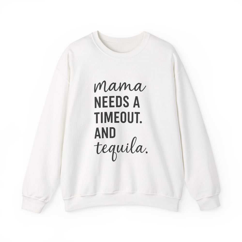 Mama Needs a Timeout Crewneck Sweatshirt | Funny Mom Gift, Cozy Sweatshirt, Quirky Gift for Women, Relaxation Apparel, Mother's Day Gift