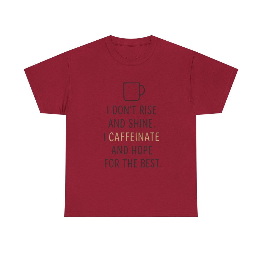 Caffeine & Hope Tee, Unisex Cotton Shirt for Coffee Lovers, Gift for Friends, Inspirational Tee, Casual Wear, Funny Quote Shirt