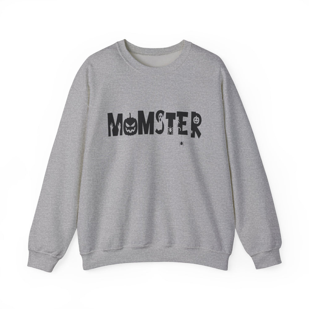 Halloween Momster Sweatshirt, Cozy Fall Apparel, Unisex Crewneck, Halloween Gift, Mom Life Style, Spooky Season Fashion
