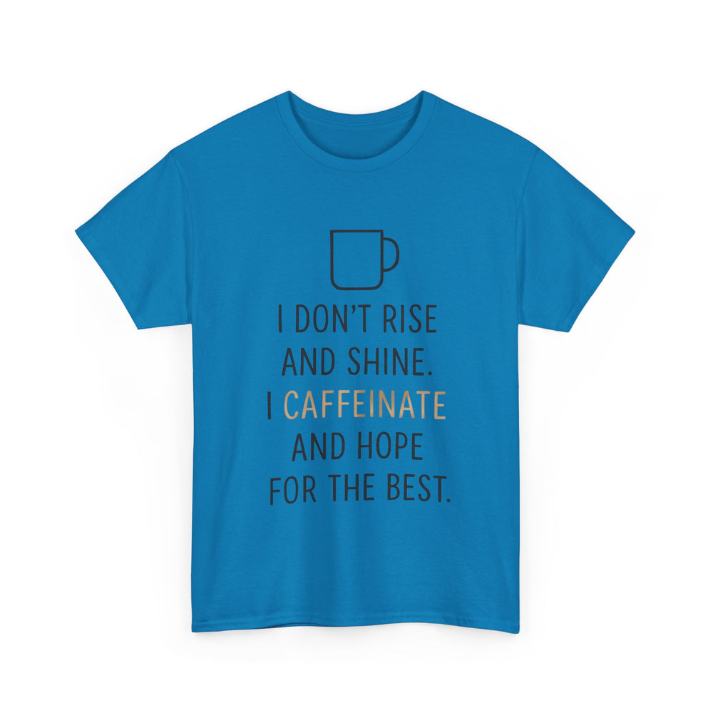 Caffeine & Hope Tee, Unisex Cotton Shirt for Coffee Lovers, Gift for Friends, Inspirational Tee, Casual Wear, Funny Quote Shirt