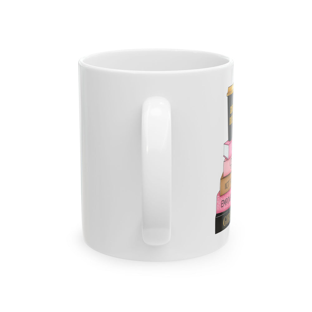 Chic Stackable Books Ceramic Mug | Perfect Gift for Book Lovers, Home Office Decor, Reading Material, Teacher Appreciation, Coffee Time