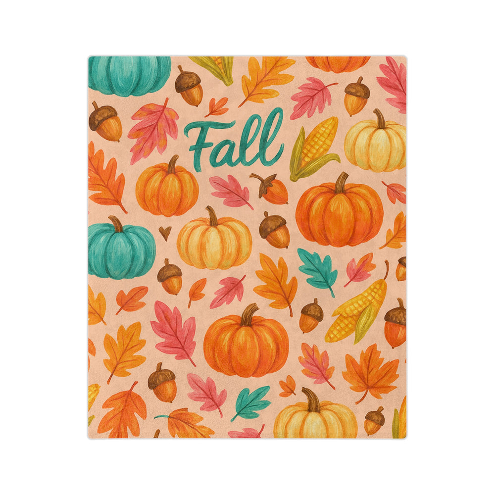Cozy Fall Blanket, Autumn Decor, Pumpkin Print Throw, Velveteen Microfiber Blanket, Seasonal Home Accents, Thanksgiving Gift