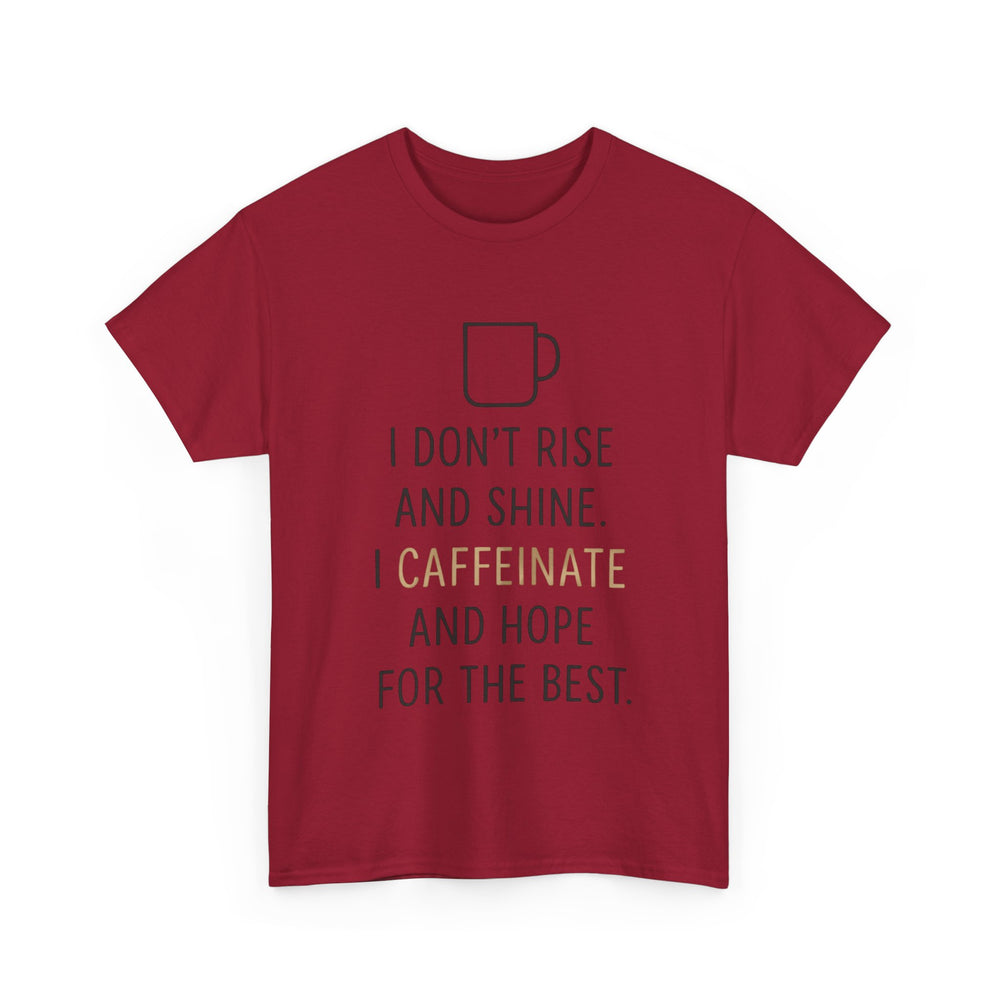 Caffeine & Hope Tee, Unisex Cotton Shirt for Coffee Lovers, Gift for Friends, Inspirational Tee, Casual Wear, Funny Quote Shirt