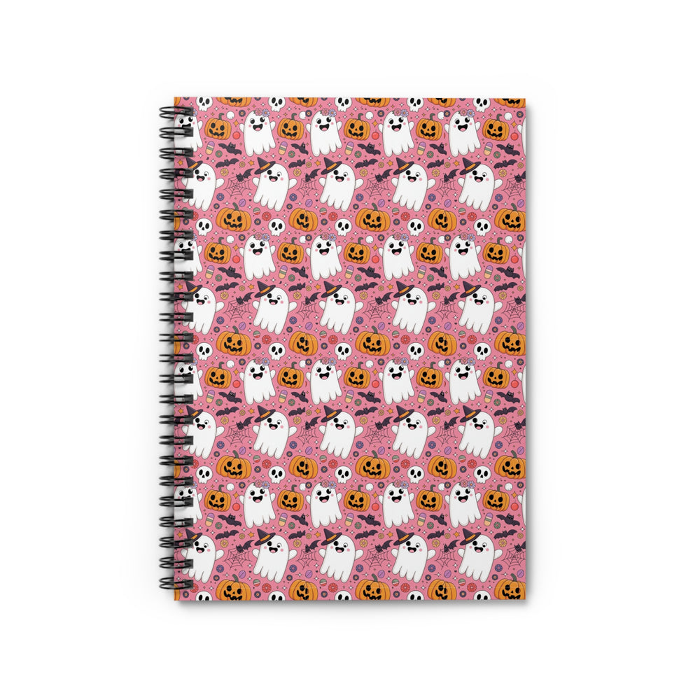 Halloween Ghost Spiral Notebook | Cute Pumpkin and Ghost Design, Perfect for Fall, Back to School, Journaling, Gift for Kids