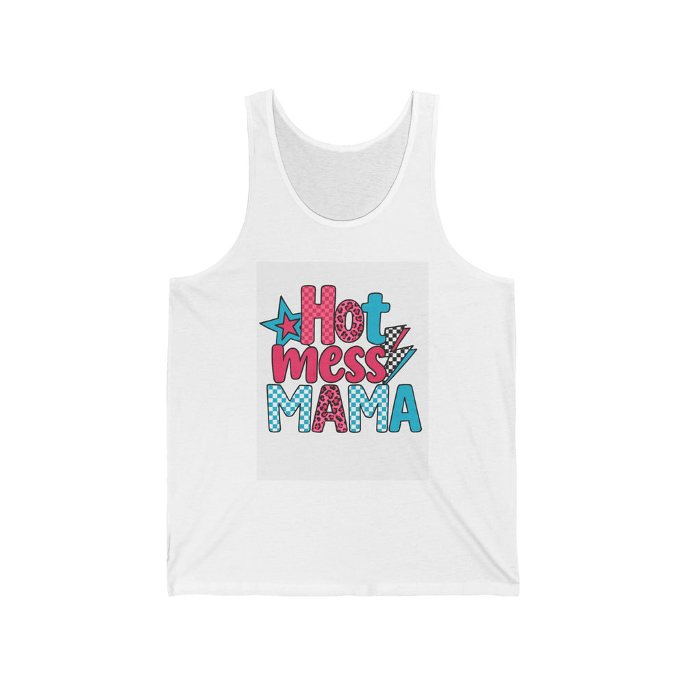 Hot Mess Mama Tank Top - Perfect for Moms, Relaxed Fit, Casual Wear, Gift for Mother's Day, Summer Outing