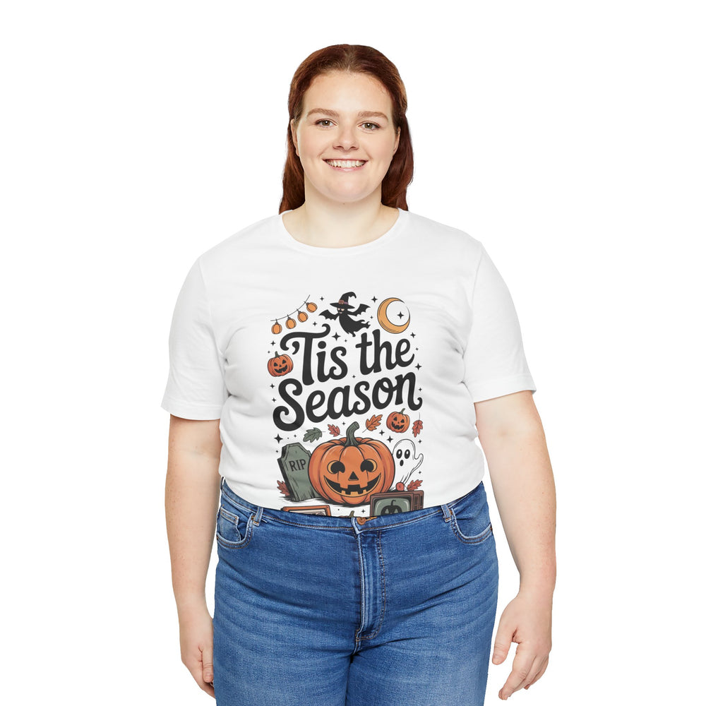 Halloween Short Sleeve Tee, Ghost and Pumpkin Shirt, Fall Festival Outfit, Spooky Season Top, Trick or Treat T-Shirt