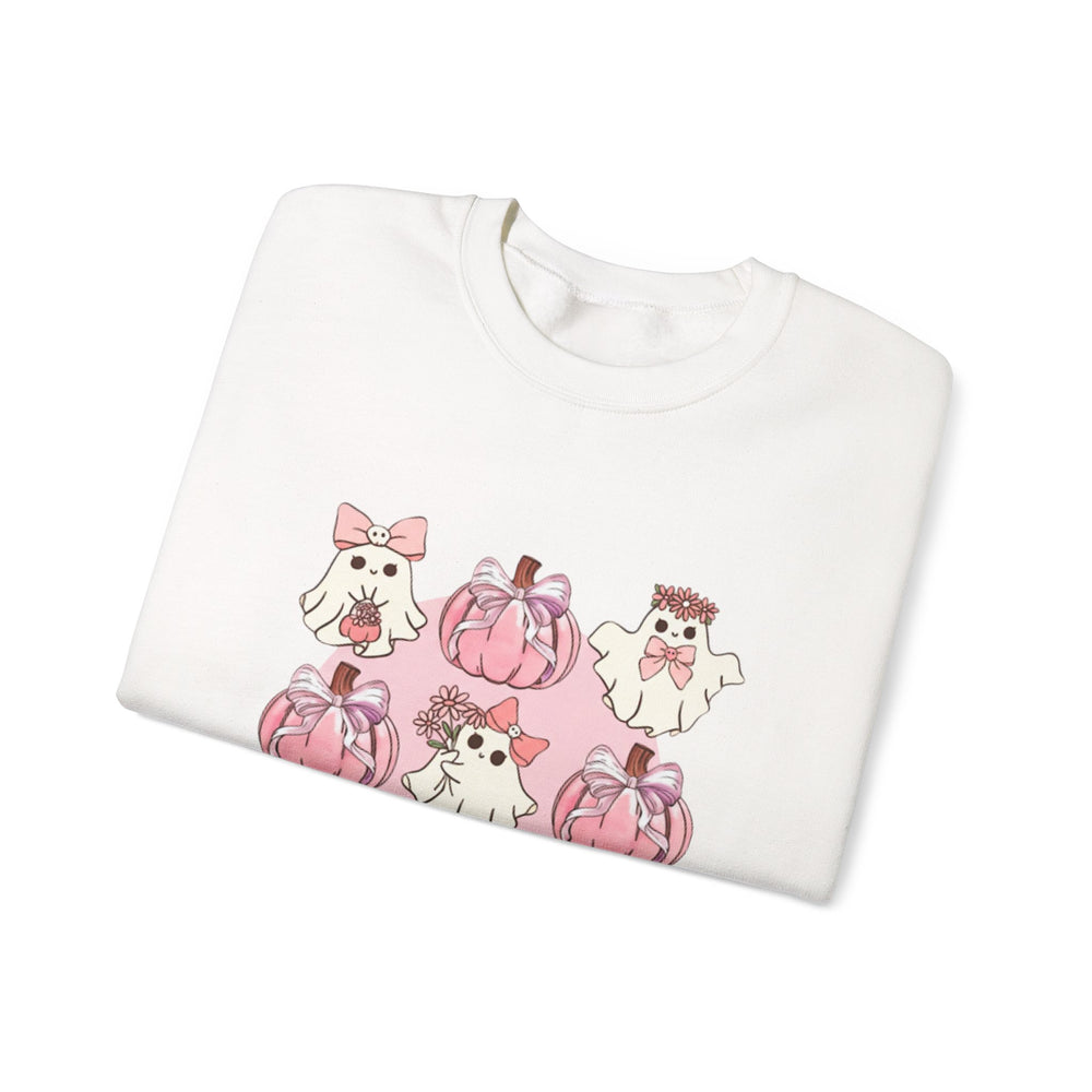 Cute Ghost and Pumpkin Sweatshirt for Fall, Halloween Sweatshirt, Unisex Crewneck, Cozy Halloween Gift, Fall Fashion