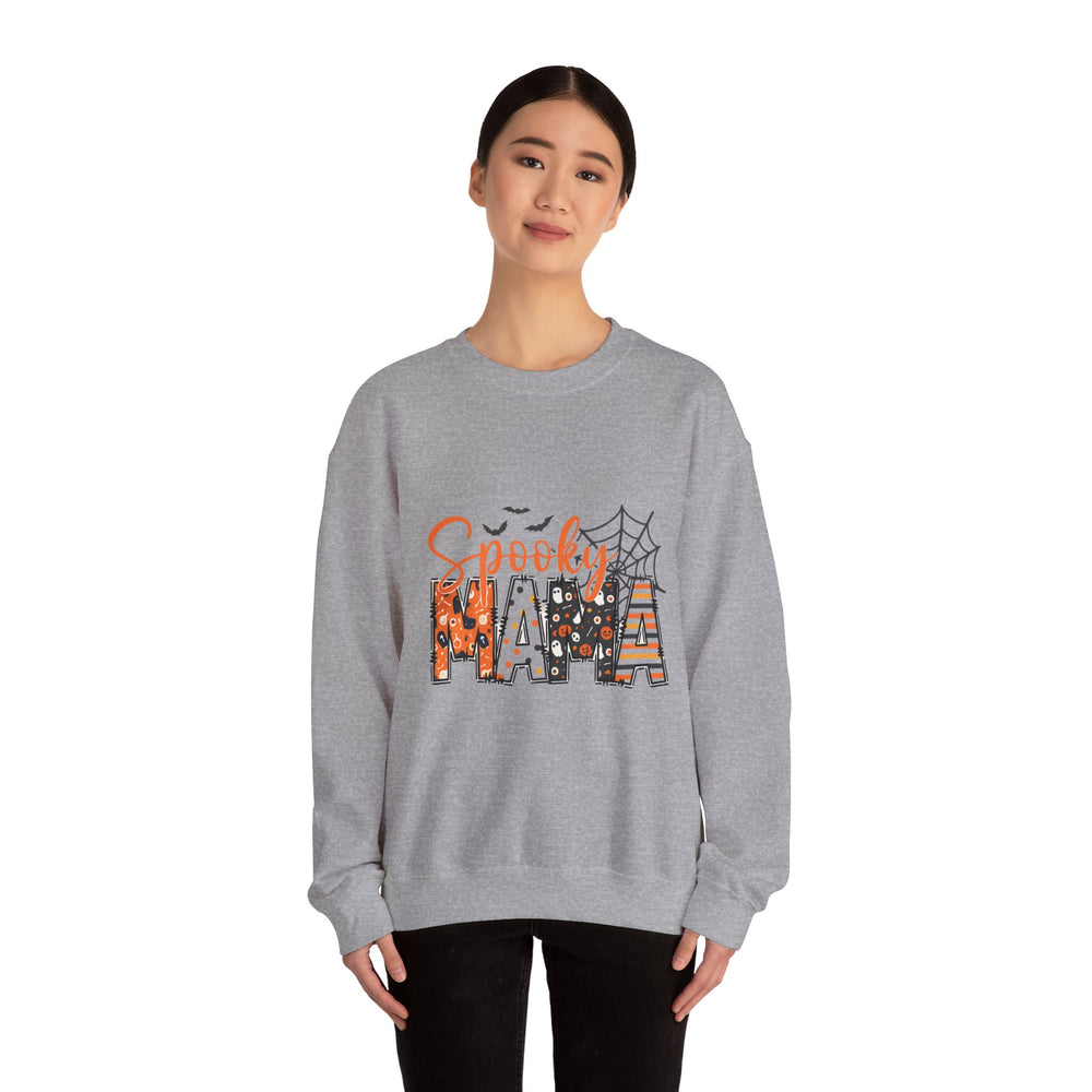 Spooky Mama Sweatshirt, Cozy Halloween Pullover, Fall Fashion, Unisex Crewneck, Halloween Gift, Seasonal Apparel