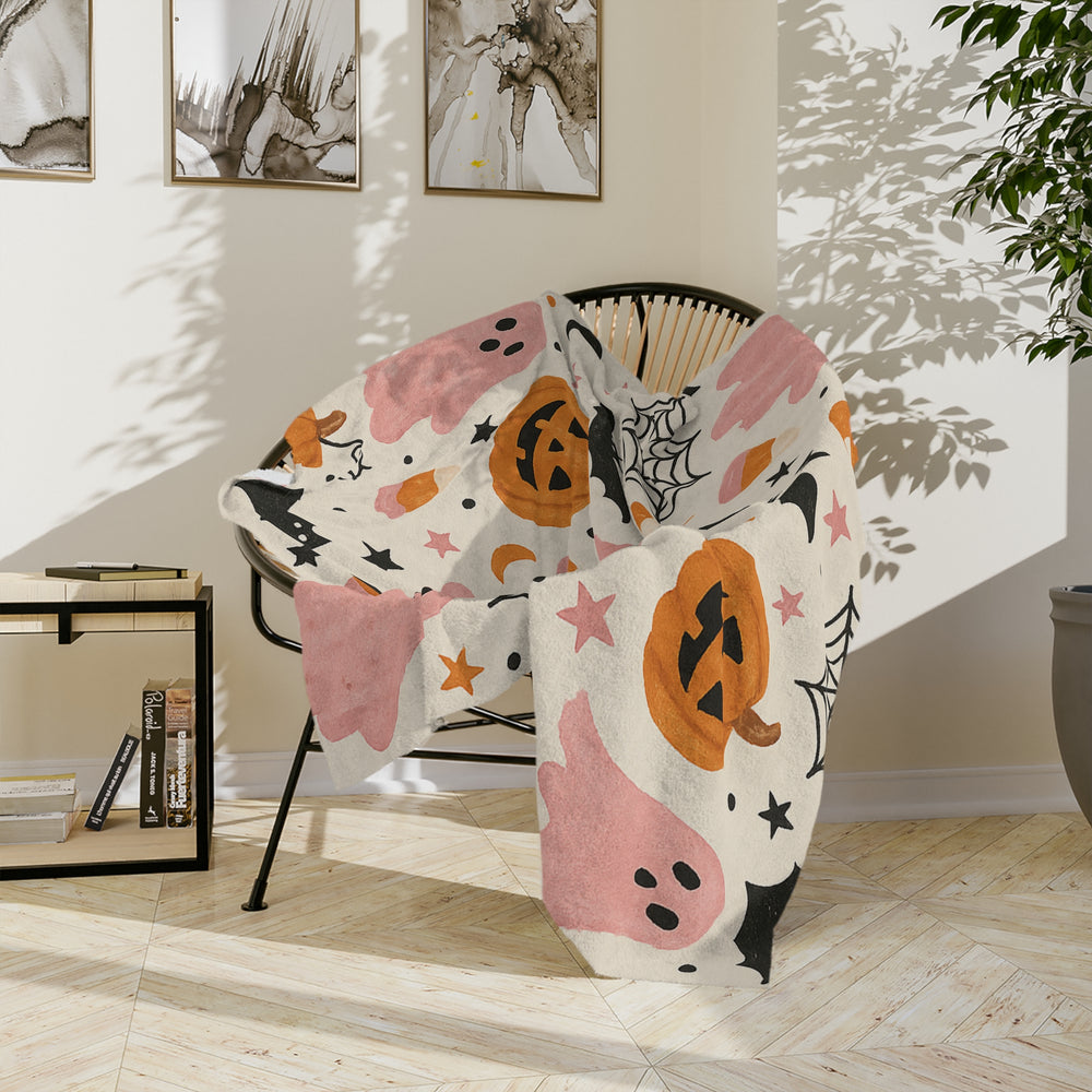 Halloween Ghost Blanket, Cozy Fall Decor, Microfiber Throw, Spooky Season Gifts, Kids Ghost Blanket