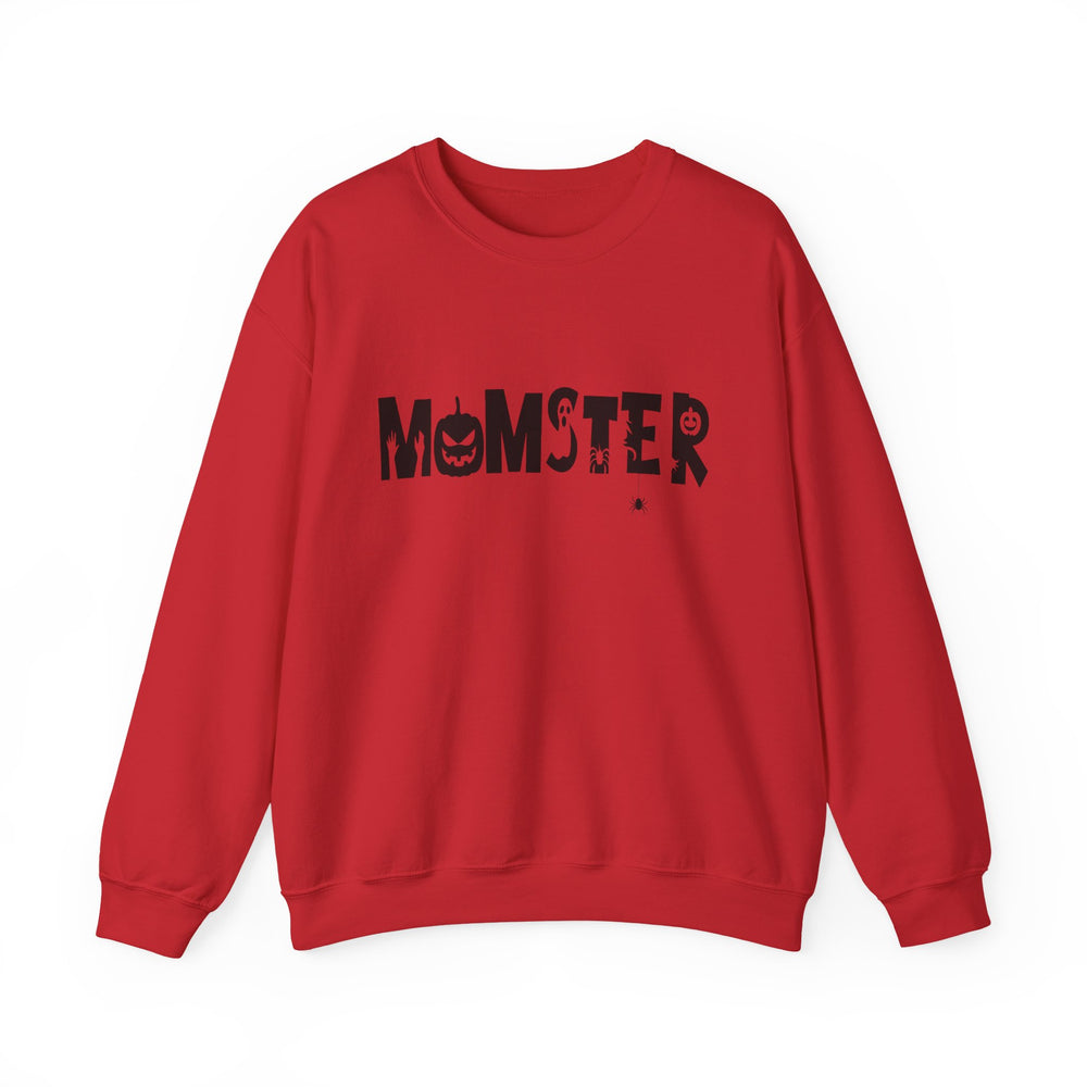Halloween Momster Sweatshirt, Cozy Fall Apparel, Unisex Crewneck, Halloween Gift, Mom Life Style, Spooky Season Fashion