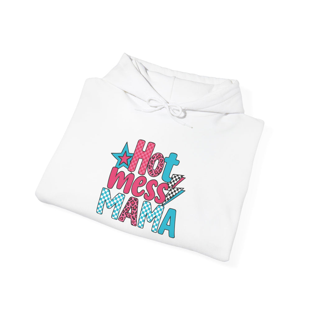 Hot Mess Mama Hoodie, Funny Sweatshirt for Moms, Gift for Mothers Day, Relaxed Casualwear, Cozy Pullover, Everyday Comfort