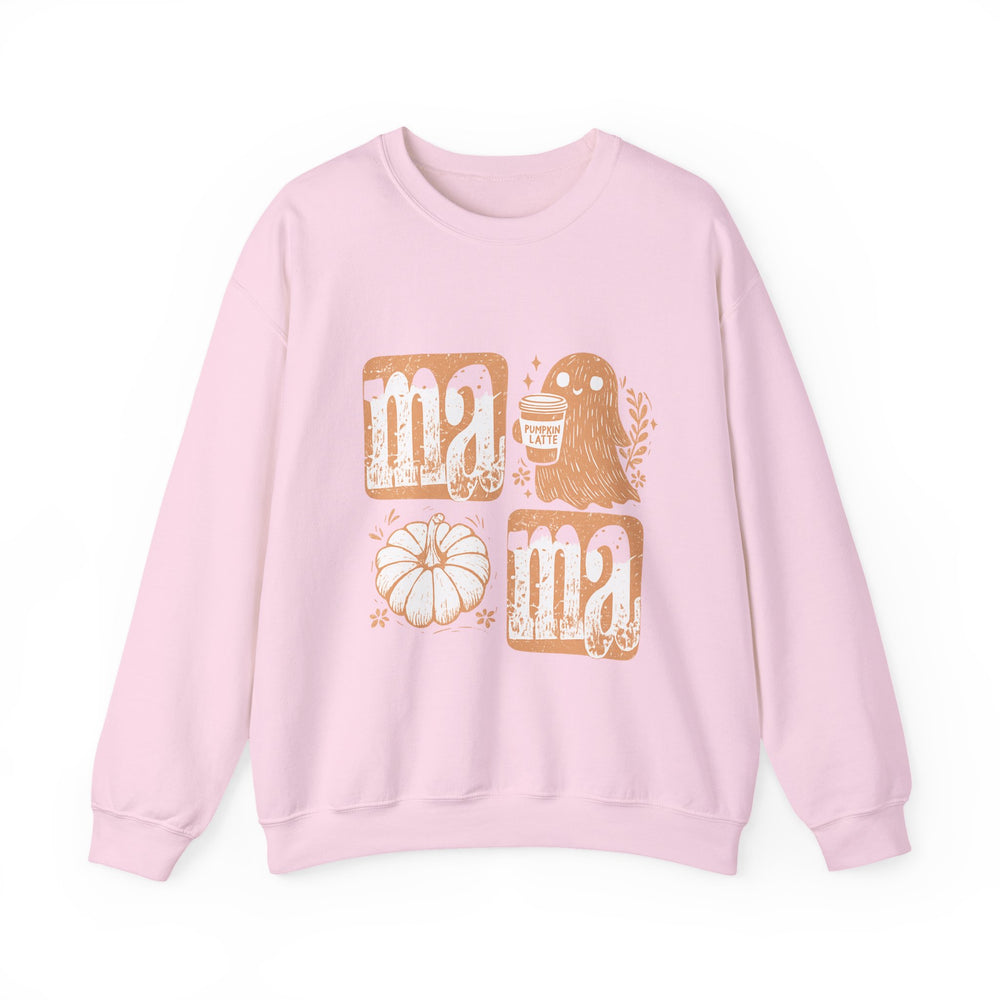 Cozy Mama Ghost Sweatshirt, Fall Apparel, Halloween Gift, Family Matching Outfit, Pumpkin Lover, Unisex Crewneck
