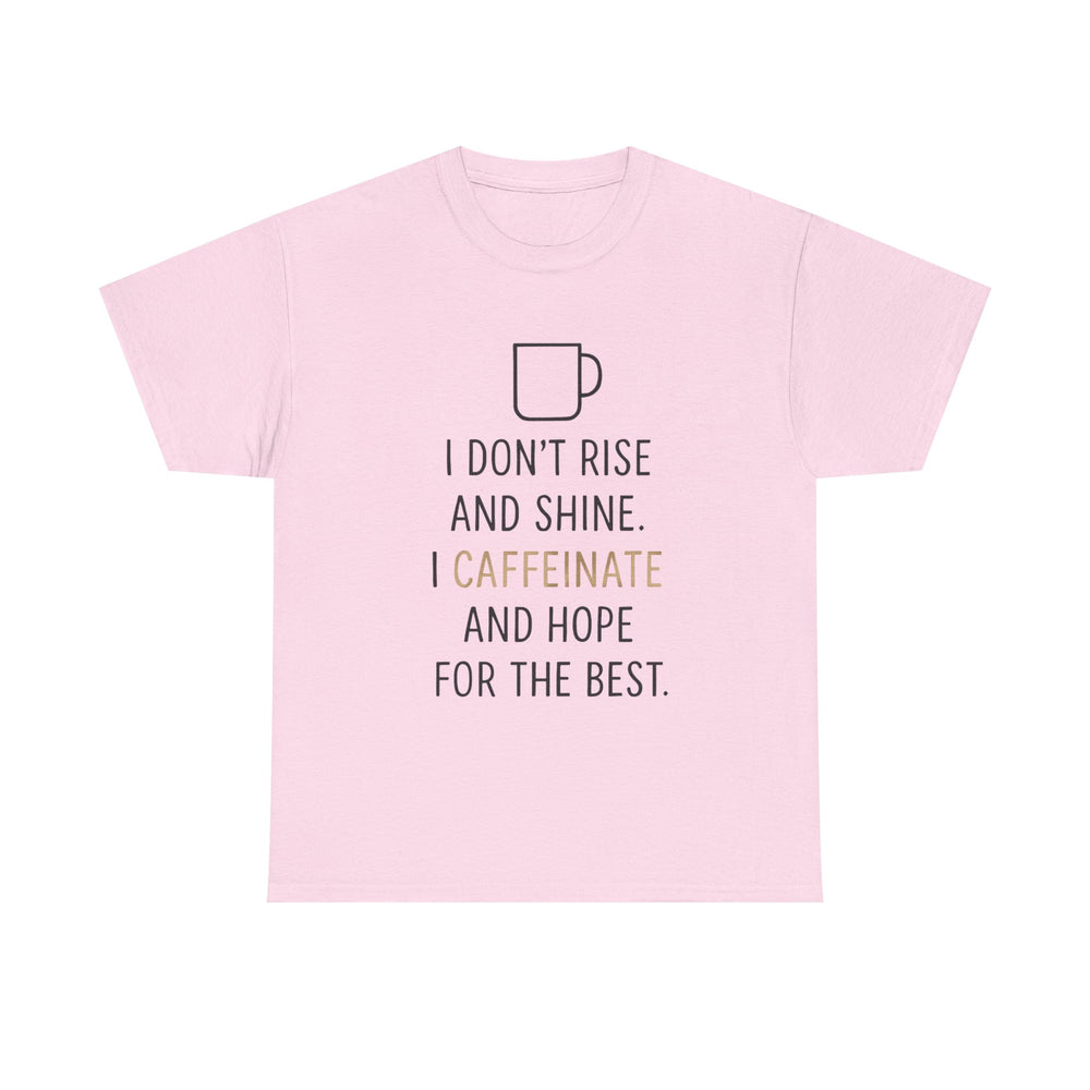 Caffeine & Hope Tee, Unisex Cotton Shirt for Coffee Lovers, Gift for Friends, Inspirational Tee, Casual Wear, Funny Quote Shirt
