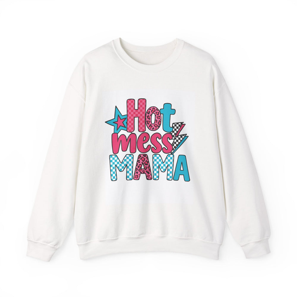 Hot Mess Mama Sweatshirt, Cozy Women’s Crewneck, Gift for Moms, Funny Mom Apparel, Casual Fashion, Mother's Day Gift, Everyday Comfort