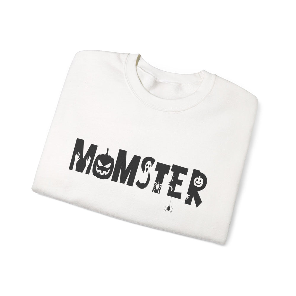 Halloween Momster Sweatshirt, Cozy Fall Apparel, Unisex Crewneck, Halloween Gift, Mom Life Style, Spooky Season Fashion