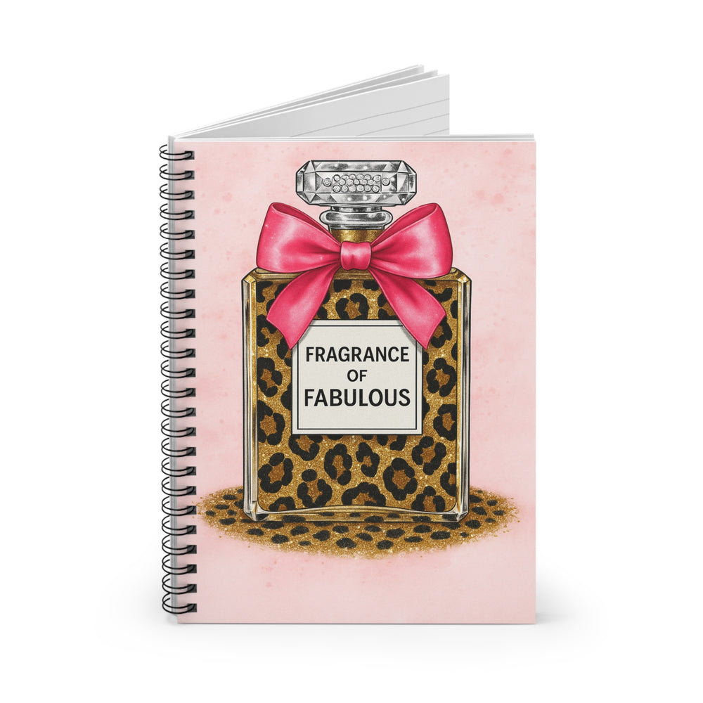 Fabulous Fragrance Spiral Notebook - Stylish Journaling, Gift for Her, Pink Leopard Print, School Supplies, Daily Planner