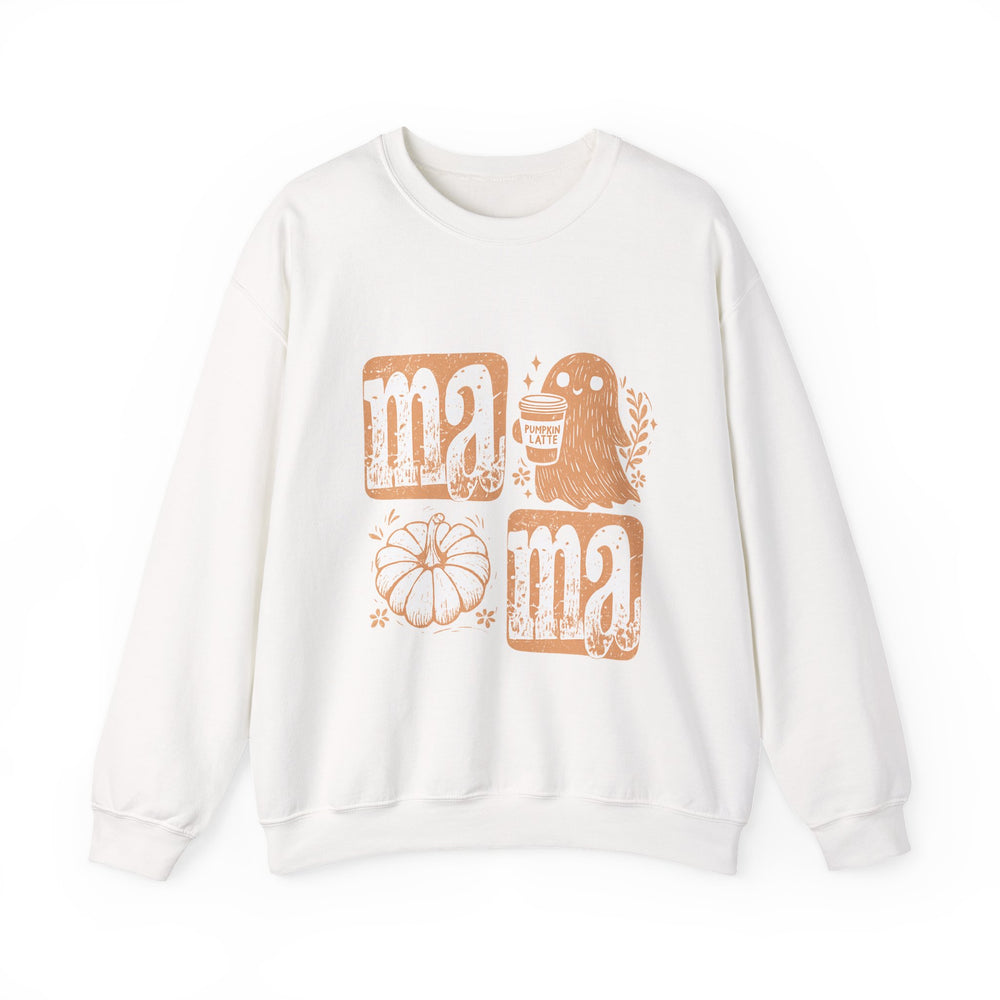 Cozy Mama Ghost Sweatshirt, Fall Apparel, Halloween Gift, Family Matching Outfit, Pumpkin Lover, Unisex Crewneck
