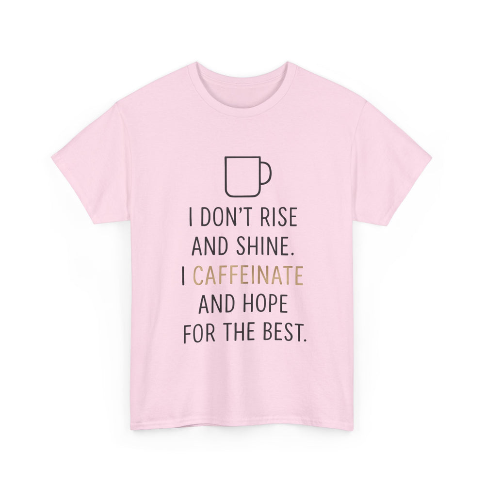 Caffeine & Hope Tee, Unisex Cotton Shirt for Coffee Lovers, Gift for Friends, Inspirational Tee, Casual Wear, Funny Quote Shirt