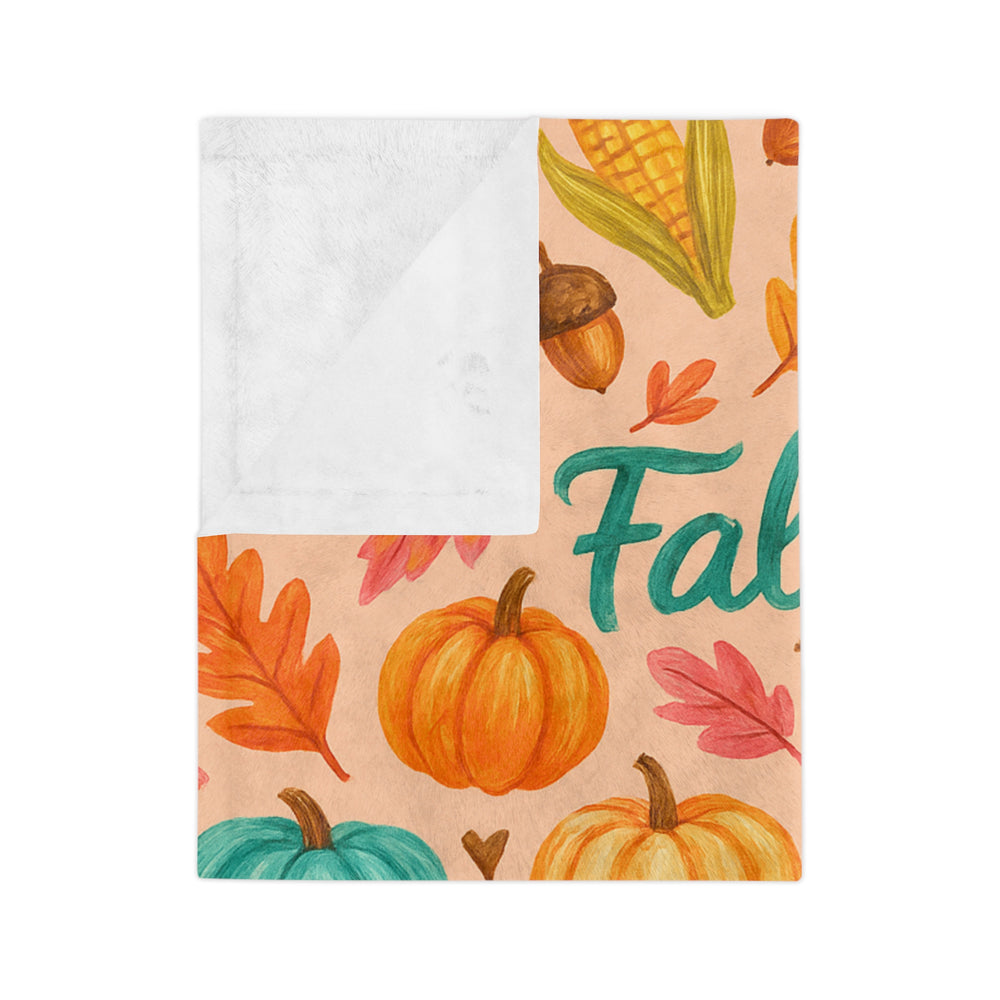 Cozy Fall Blanket, Autumn Decor, Pumpkin Print Throw, Velveteen Microfiber Blanket, Seasonal Home Accents, Thanksgiving Gift