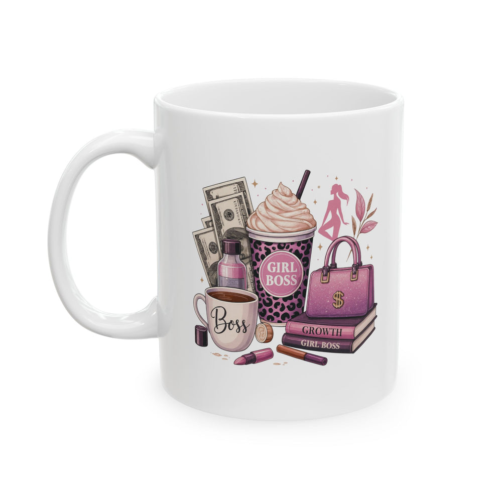 Girl Boss Ceramic Mug, Cute Gift for Book Lovers, Coffee Lover's Delight, Feminine Drinkware, Perfect for Mother's Day, Birthday
