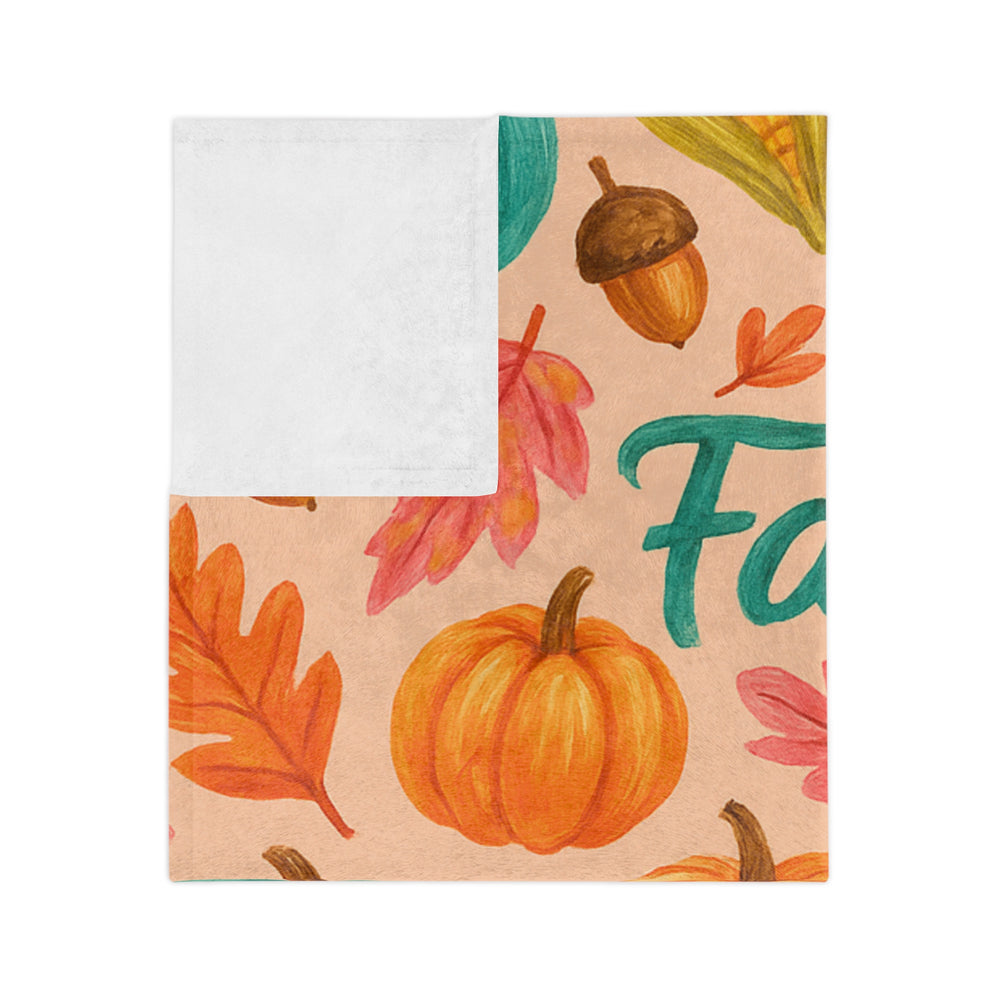Cozy Fall Blanket, Autumn Decor, Pumpkin Print Throw, Velveteen Microfiber Blanket, Seasonal Home Accents, Thanksgiving Gift