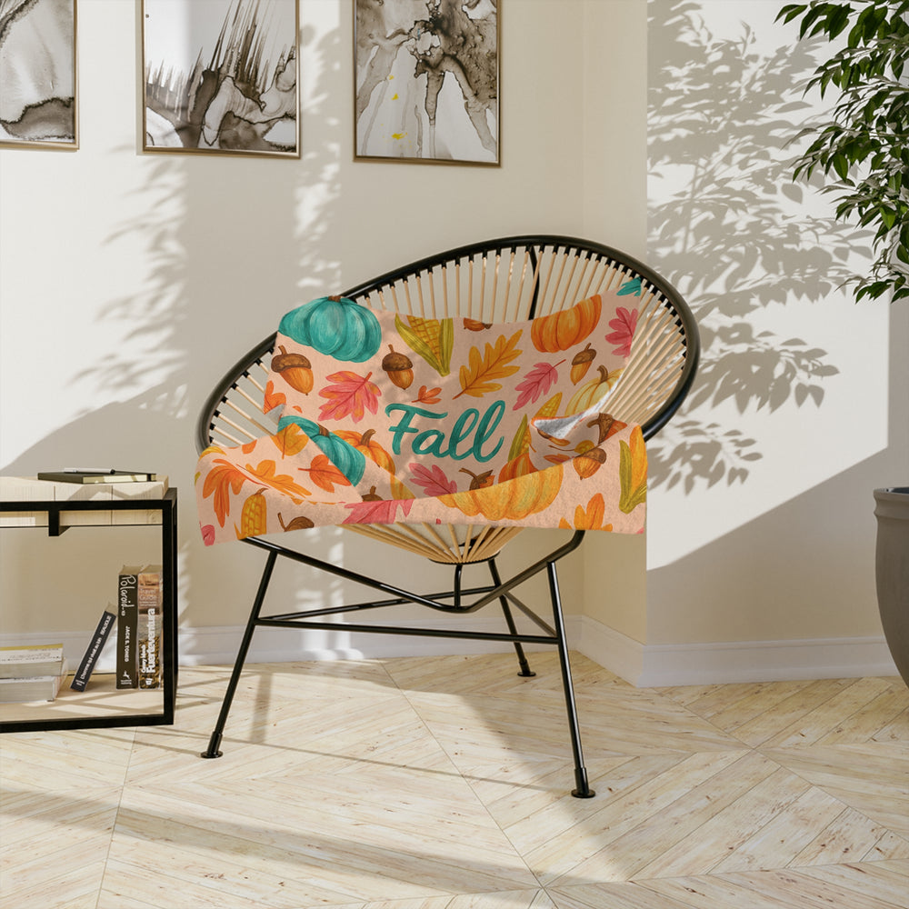 Cozy Fall Blanket, Autumn Decor, Pumpkin Print Throw, Velveteen Microfiber Blanket, Seasonal Home Accents, Thanksgiving Gift