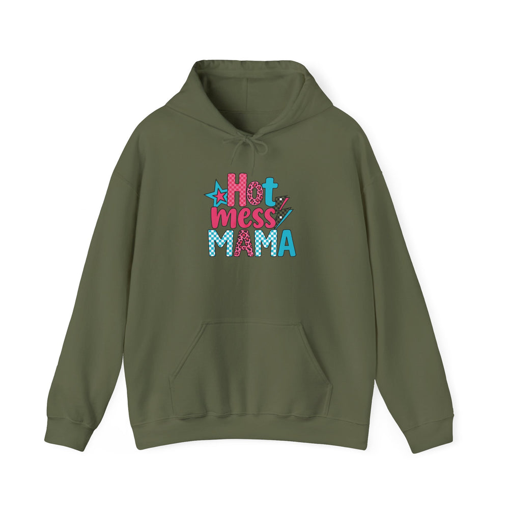 Hot Mess Mama Hoodie, Funny Sweatshirt for Moms, Gift for Mothers Day, Relaxed Casualwear, Cozy Pullover, Everyday Comfort