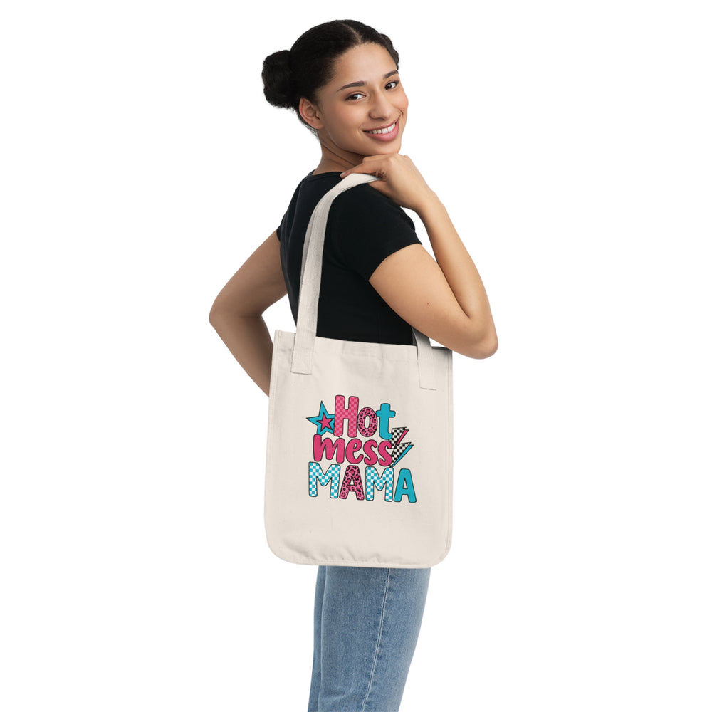 Hot Mess Mama Tote Bag, Organic Canvas Shopping Bag, Mother's Day Gift, Eco-Friendly Tote, Stylish Grocery Bag, Casual Everyday Essentials