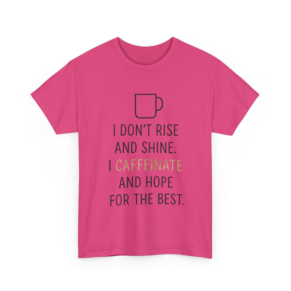 Caffeine & Hope Tee, Unisex Cotton Shirt for Coffee Lovers, Gift for Friends, Inspirational Tee, Casual Wear, Funny Quote Shirt