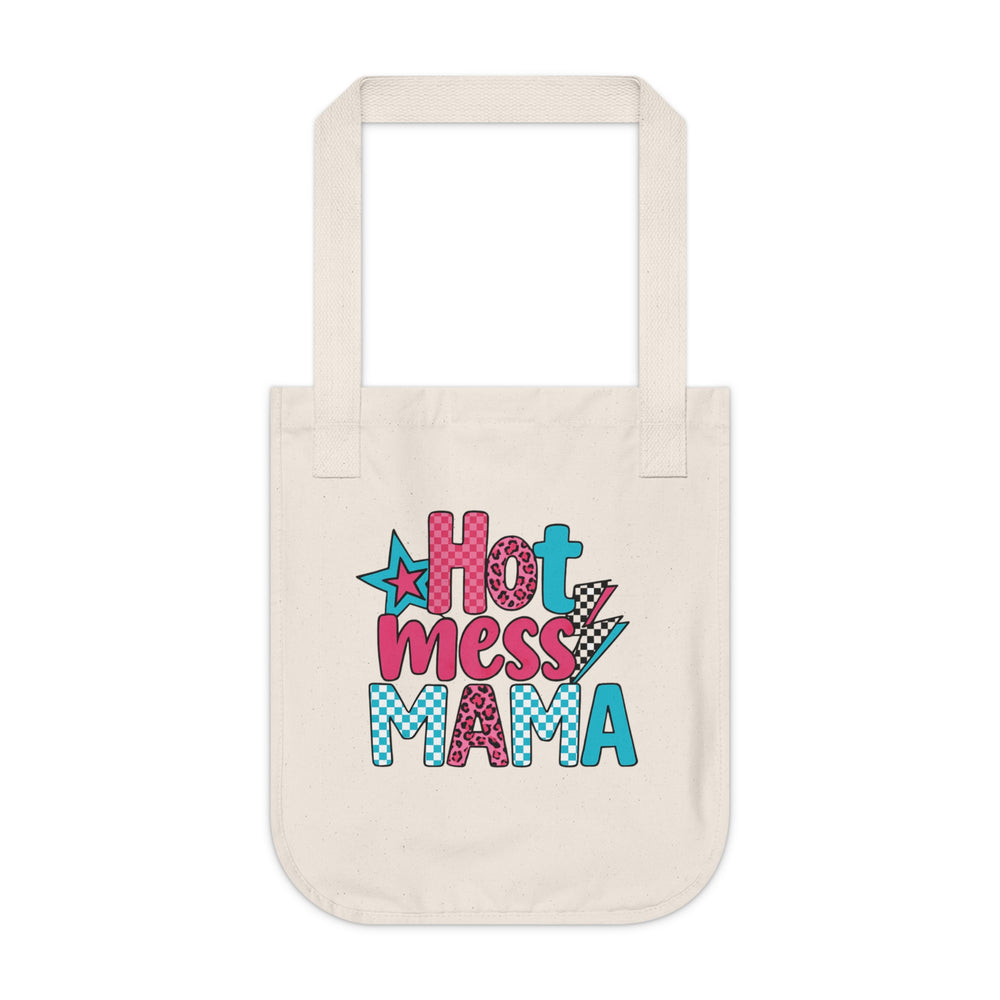 Hot Mess Mama Tote Bag, Organic Canvas Shopping Bag, Mother's Day Gift, Eco-Friendly Tote, Stylish Grocery Bag, Casual Everyday Essentials