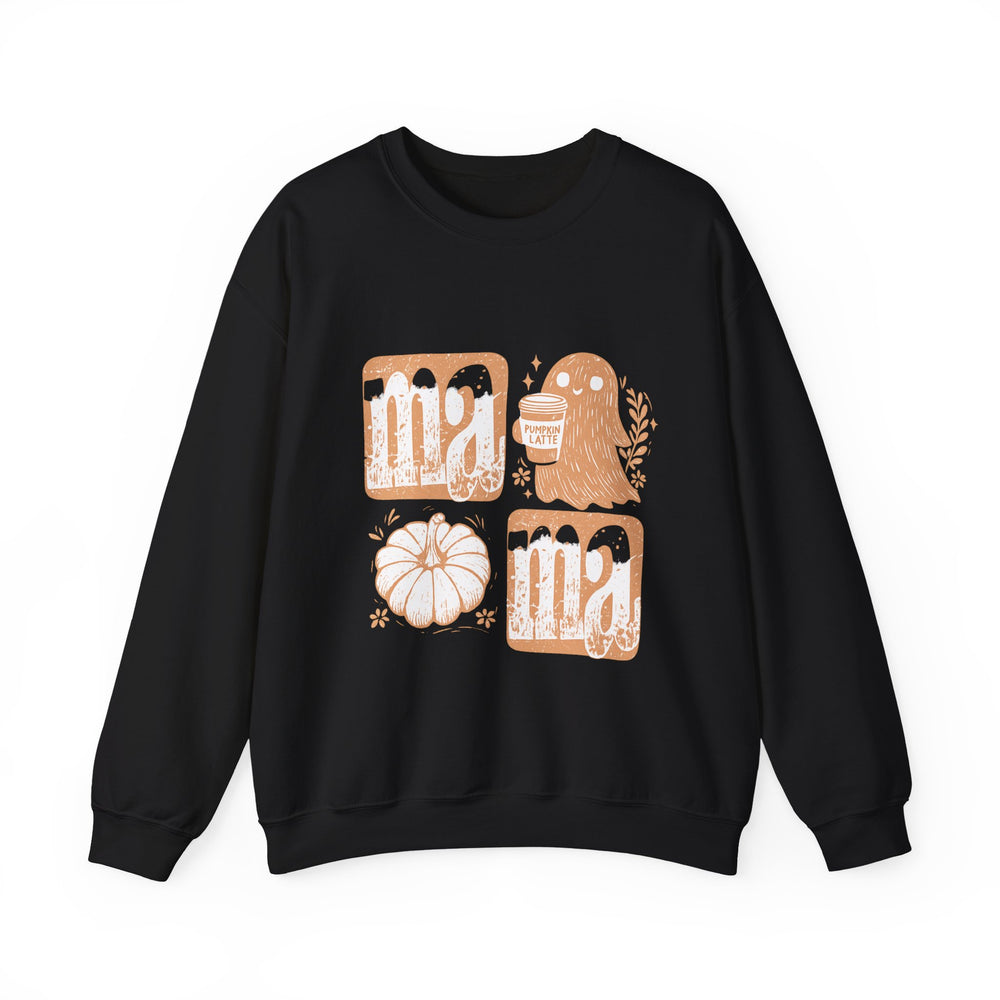 Cozy Mama Ghost Sweatshirt, Fall Apparel, Halloween Gift, Family Matching Outfit, Pumpkin Lover, Unisex Crewneck