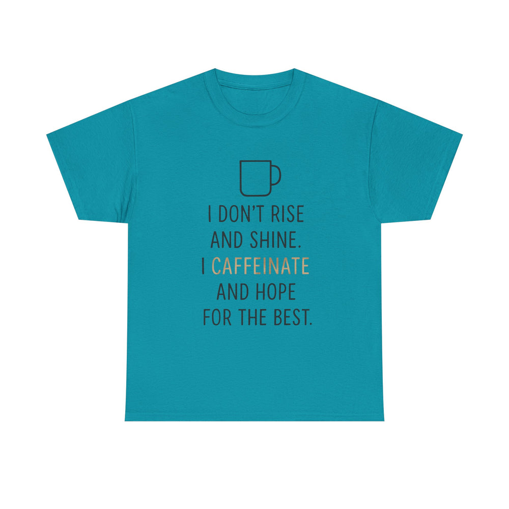 Caffeine & Hope Tee, Unisex Cotton Shirt for Coffee Lovers, Gift for Friends, Inspirational Tee, Casual Wear, Funny Quote Shirt