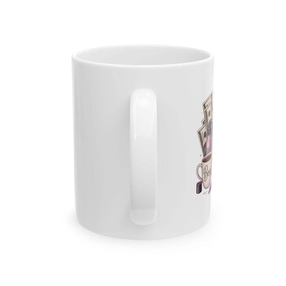 Girl Boss Ceramic Mug, Cute Gift for Book Lovers, Coffee Lover's Delight, Feminine Drinkware, Perfect for Mother's Day, Birthday