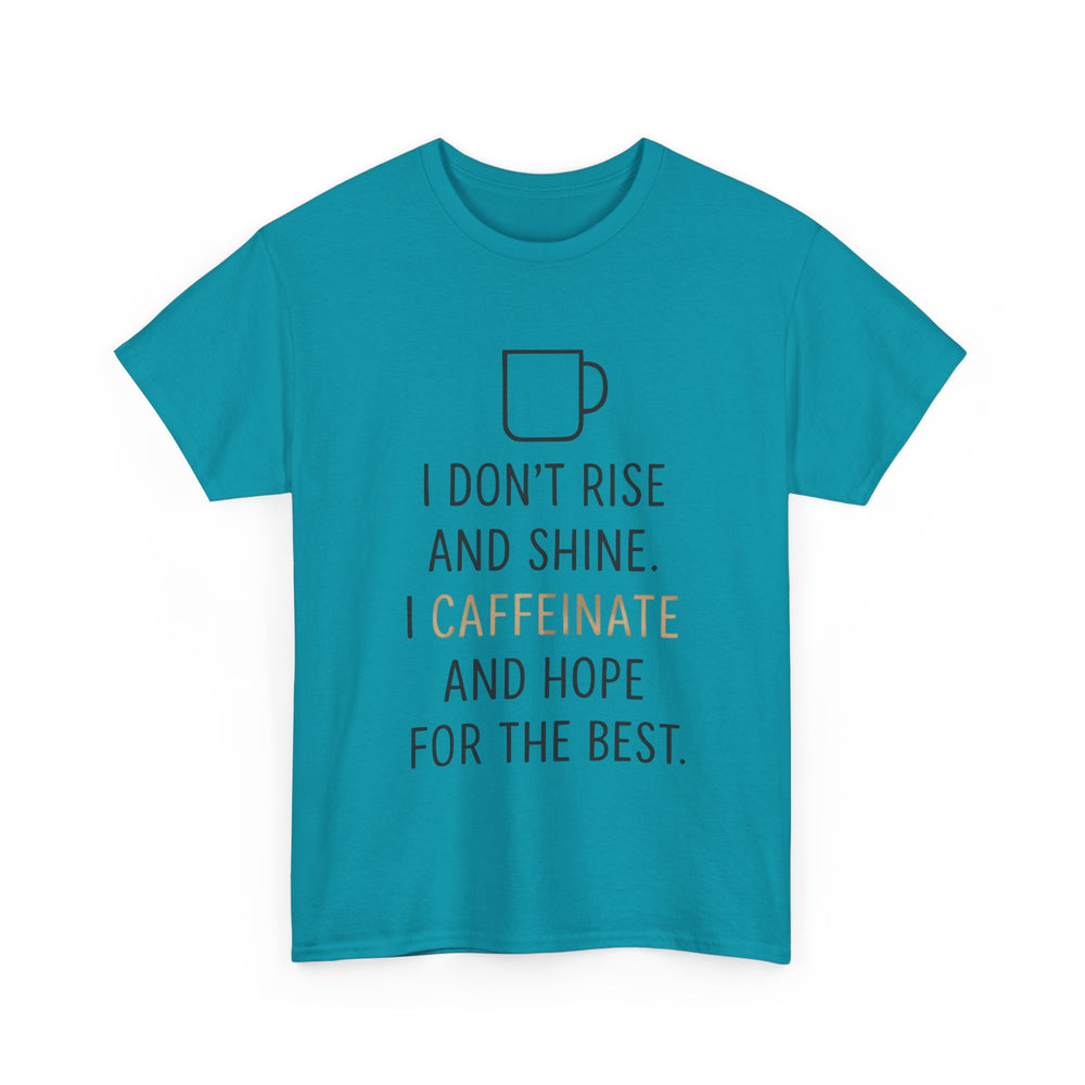 Caffeine & Hope Tee, Unisex Cotton Shirt for Coffee Lovers, Gift for Friends, Inspirational Tee, Casual Wear, Funny Quote Shirt