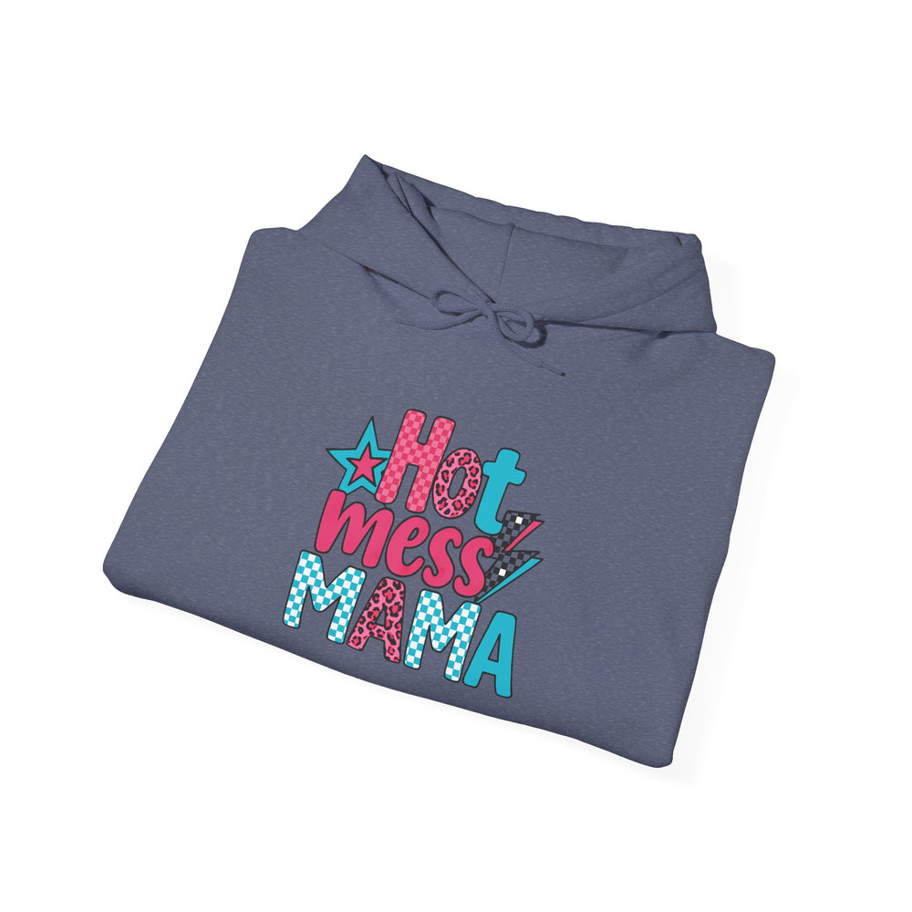 Hot Mess Mama Hoodie, Funny Sweatshirt for Moms, Gift for Mothers Day, Relaxed Casualwear, Cozy Pullover, Everyday Comfort