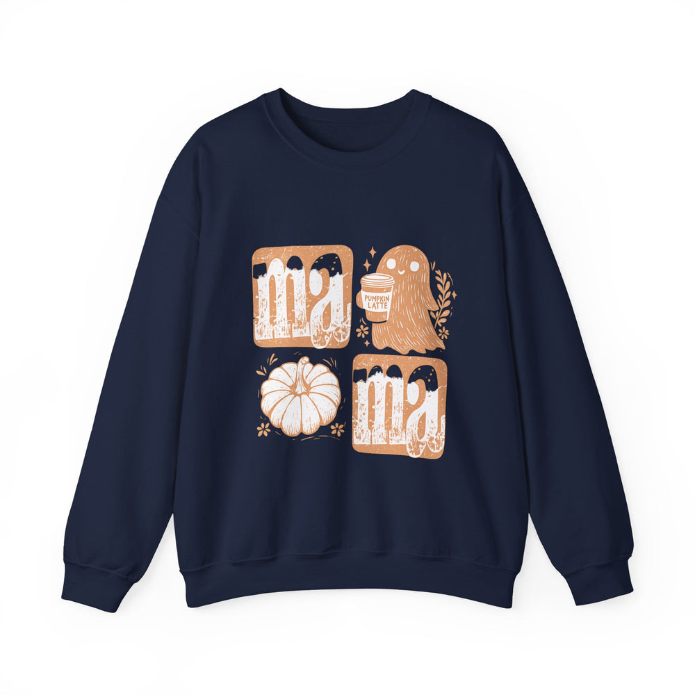 Cozy Mama Ghost Sweatshirt, Fall Apparel, Halloween Gift, Family Matching Outfit, Pumpkin Lover, Unisex Crewneck