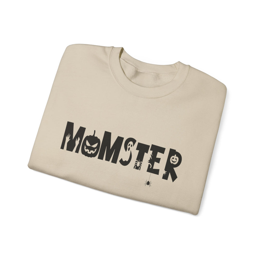Halloween Momster Sweatshirt, Cozy Fall Apparel, Unisex Crewneck, Halloween Gift, Mom Life Style, Spooky Season Fashion