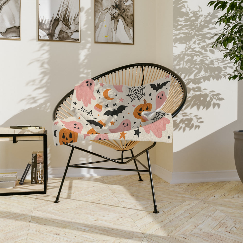 Halloween Ghost Blanket, Cozy Fall Decor, Microfiber Throw, Spooky Season Gifts, Kids Ghost Blanket