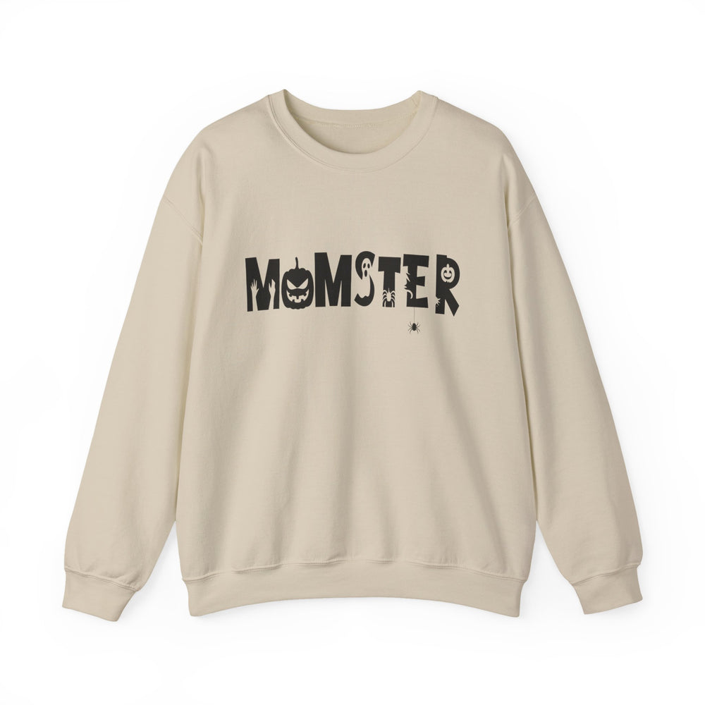 Halloween Momster Sweatshirt, Cozy Fall Apparel, Unisex Crewneck, Halloween Gift, Mom Life Style, Spooky Season Fashion