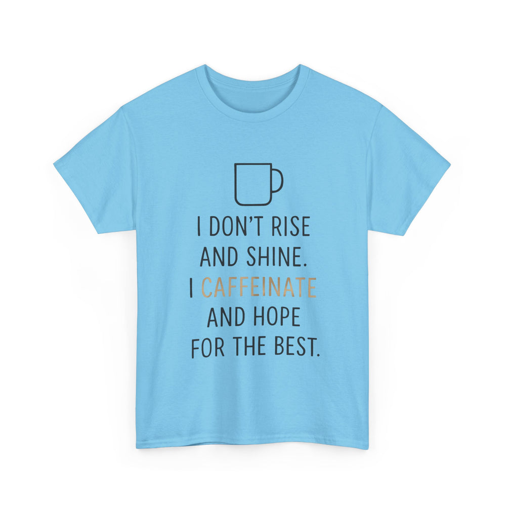 Caffeine & Hope Tee, Unisex Cotton Shirt for Coffee Lovers, Gift for Friends, Inspirational Tee, Casual Wear, Funny Quote Shirt