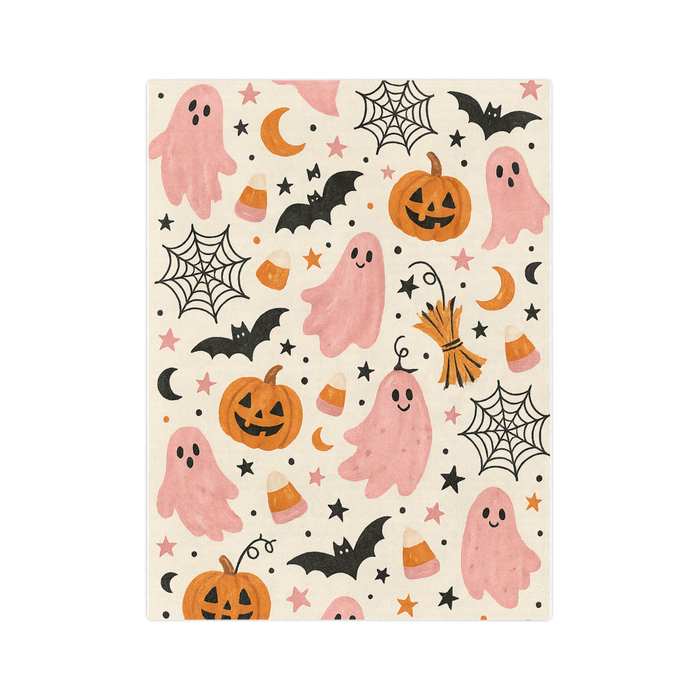 Halloween Ghost Blanket, Cozy Fall Decor, Microfiber Throw, Spooky Season Gifts, Kids Ghost Blanket