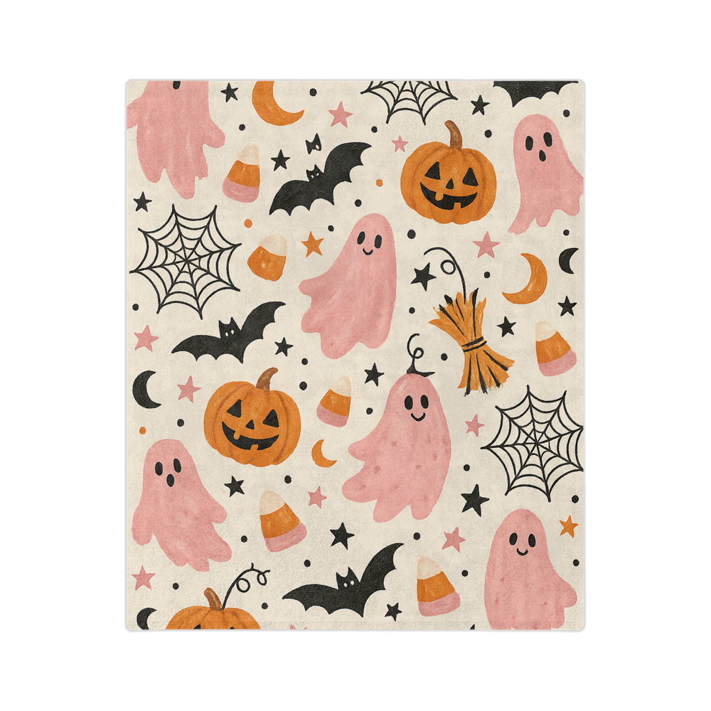 Halloween Ghost Blanket, Cozy Fall Decor, Microfiber Throw, Spooky Season Gifts, Kids Ghost Blanket