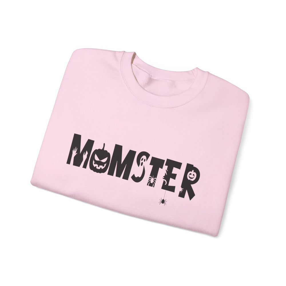 Halloween Momster Sweatshirt, Cozy Fall Apparel, Unisex Crewneck, Halloween Gift, Mom Life Style, Spooky Season Fashion